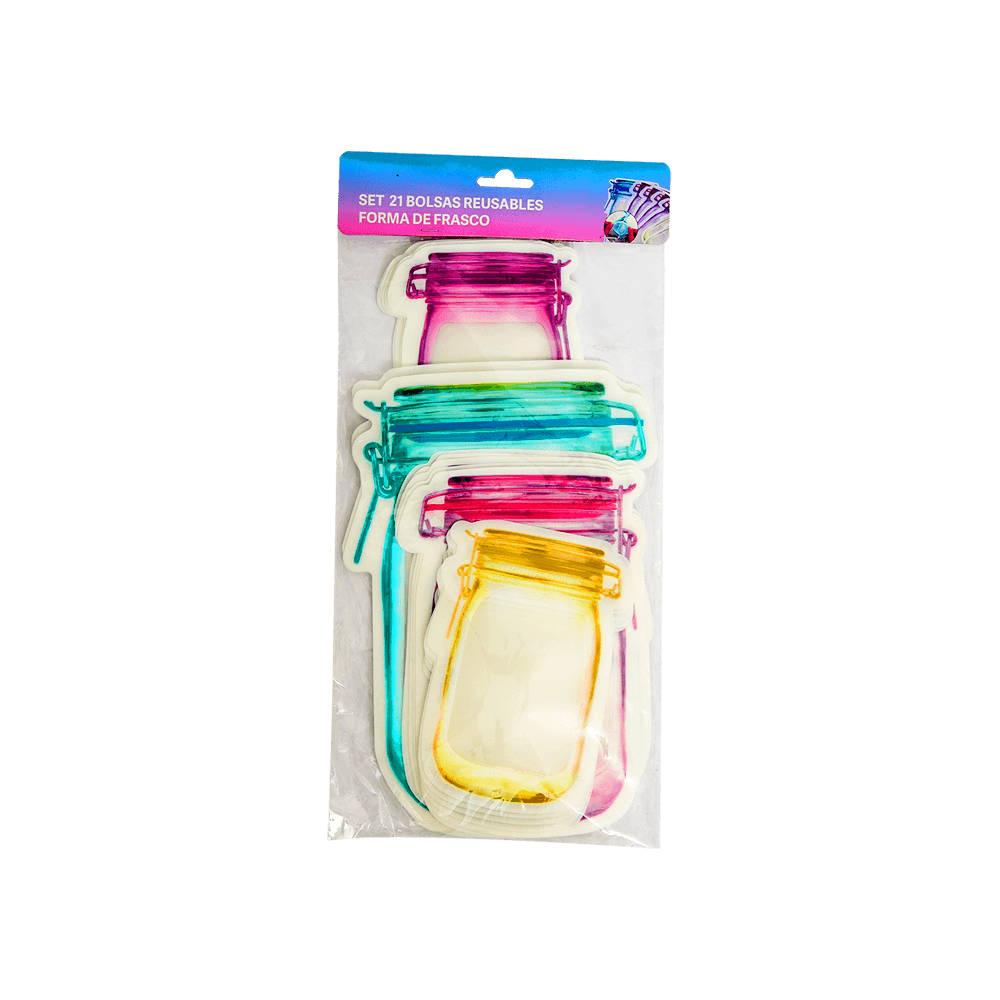 Set 21 Bolsas Reusables Frasco